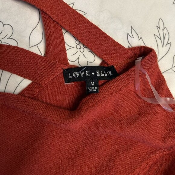 NWOT Love Ellie V-Neck Criss Cross Back Lightweight Long Sleeve Sweater Medium - Picture 6 of 10